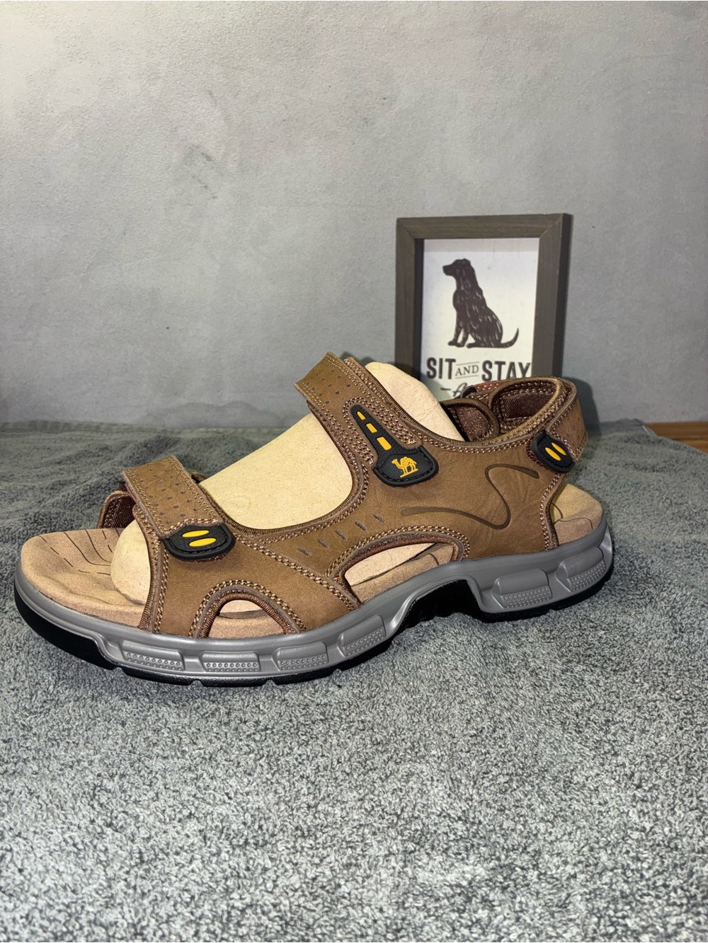 Men's Brown Outdoor Comfort Sandals with Cushioned Sole